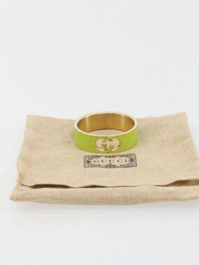 GUCCI Cuffs Bracelet metal S Green Auth yk20445M